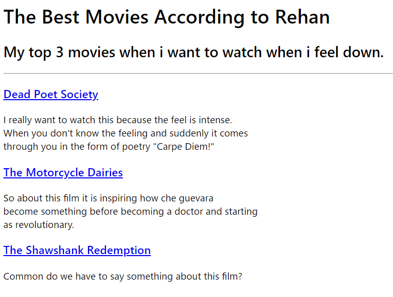Movie Ranking by Rehan's webpage